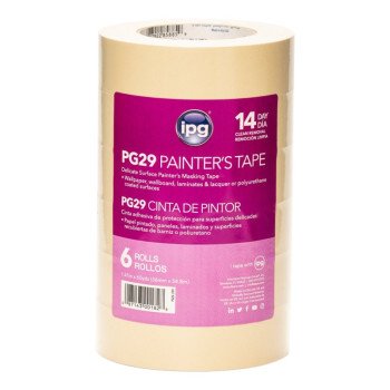 IPG PG29..23R Masking Tape, 60 yd L, 1.41 in W, Paper Backing, Beige