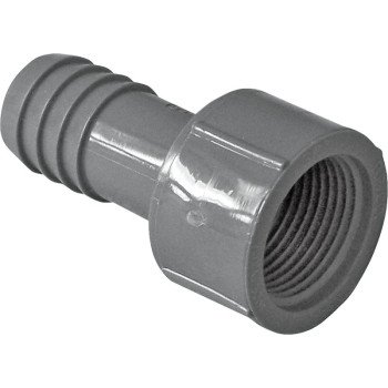 Boshart UPVCFA-07 Pipe Adapter, 3/4 in, FPT x Insert, PVC, Gray