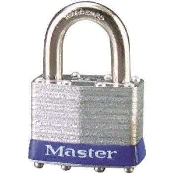 Master Lock 1UP Padlock, Open Shackle, 5/16 in Dia Shackle, 15/16 in H Shackle, Steel Shackle, Steel Body, Laminated