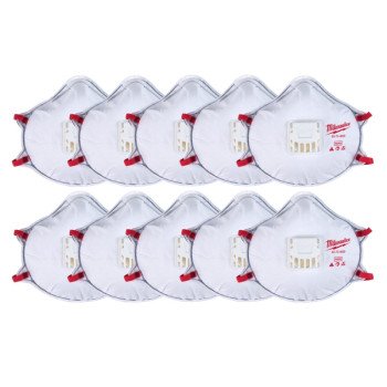 Milwaukee 48-73-4004 Valved Respirator, 10/PK