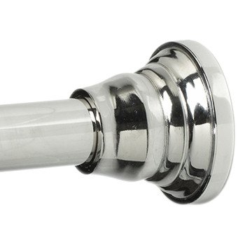 Zenithen 661ALSS Tension Straight Shower Rod, 72 in OAL, 1 in Dia, Aluminum, Chrome