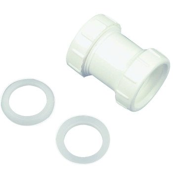 Danco 94036 Coupling, 1-1/2 in, Slip Joint, Plastic, White