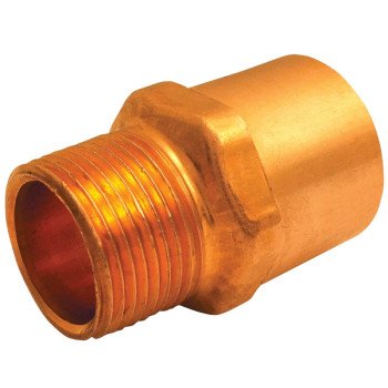 Elkhart Products 104R Series 30348 Reducing Pipe Adapter, 1 x 3/4 in, Sweat x MNPT, Copper