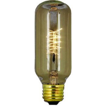 Feit Electric BP40T14/RP Incandescent Bulb, 40 W, T14 Lamp, Medium E26 Lamp Base, 75 Lumens, 2200 K Color Temp