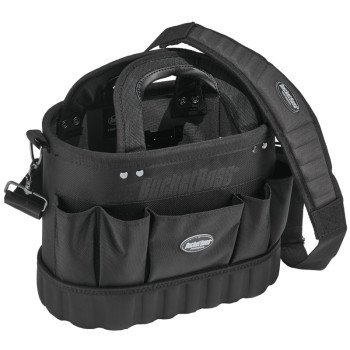 Bucket Boss Professional 74014 Pro Oval Tool Tote, 14 in W, 8 in D, 10 in H, 13-Pocket, Poly Fabric