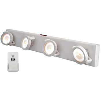 Westek LPL704 Under Cabinet Track Light, 40.85 W, 4-Lamp, LED Lamp, 75 Lumens Lumens, 3000 K Color Temp, Gray Fixture