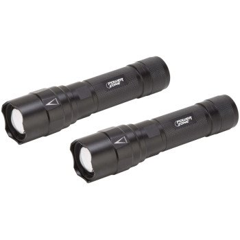 PowerZone 12156 Tactical Flashlight, AA Battery, LED Lamp, 1000 Lumens, 150 m Beam Distance, 6 hrs Run Time, Black