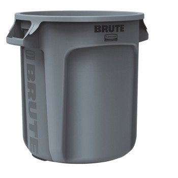 Rubbermaid 261000GRAY Trash Container, 10 gal Capacity, Polyethylene, Gray