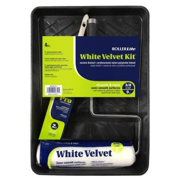 RollerLite White Velvet 9WVKIT4 Roller Kit, Semi-Smooth Surface, 4-Piece