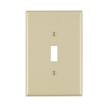 Leviton 86101 Wallplate, 3-1/2 in L, 5-1/4 in W, 1 -Gang, Thermoset Plastic, Ivory, Smooth