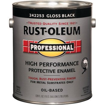 RUST-OLEUM PROFESSIONAL 242253 Protective Enamel, Gloss, Black, 1 gal Can