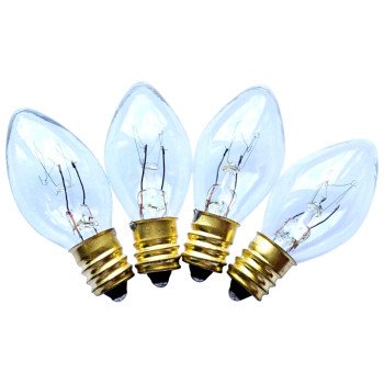 Hometown Holidays 16291 Replacement Bulb, 5 W, Candelabra Lamp Base, Incandescent Lamp, Clear Light