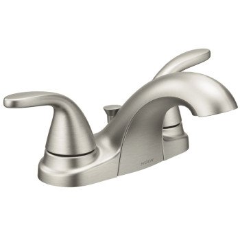 Moen Adler Series 84603SRN Bathroom Faucet, 1.2 gpm, 2-Faucet Handle, Metal, Brushed Nickel, Lever Handle