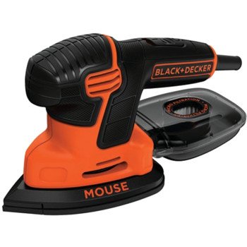 Black+Decker MOUSE BDEMS600 Detail Sander, 1.2 A, Includes: (1) Finger Attachment, (1) Sanding Pad