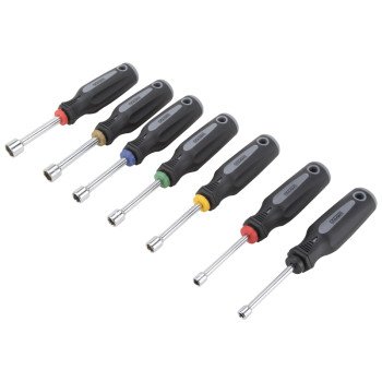 Vulcan SD-SET-3 Nut Driver Set, 7-Piece, Carbon Steel, Chrome, Black & Gray (Handle)