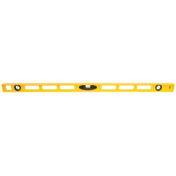 STANLEY 42-470 I-Beam Level, 48 in L, 3-Vial, 2-Hang Hole, Non-Magnetic, ABS, Yellow