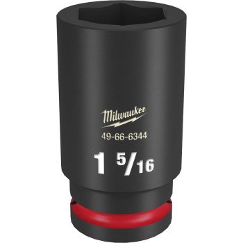 Milwaukee SHOCKWAVE Impact Duty Series 49-66-6344 Deep Impact Socket, 1-5/16 in Socket, 3/4 in Drive, Square Drive