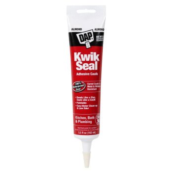 DAP 18013 Adhesive Caulk, Almond, 36 hr Curing, -20 to 150 deg F, 5.5 oz Tube