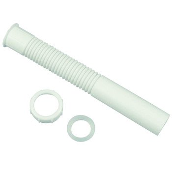 Danco 51068 Tailpiece Pipe Extension, 1-1/2 x 12 in, Slip-Joint, White