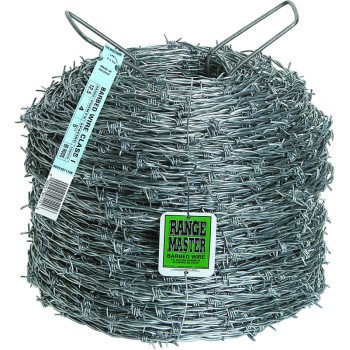 Rangemaster Commercial Class 7136 Barbed Wire, 1320 ft L, 12-1/2 Gauge, 5 in Points Spacing, Zinc