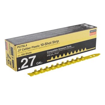 Simpson Strong-Tie P27SL Series P27SL4 Strip Load, 0.27 Caliber, Power Level: 4, Yellow Code, 10-Load