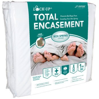 J.T. Eaton Lock-Up 80TWXLBOX Box Spring Encasement, 2XL, Fabric, White