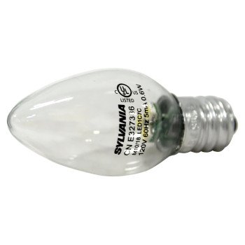 Sylvania 78563 LED Lamp, Decorative, C7 Lamp, 11 W Equivalent, E12 Lamp Base, Clear, White Light, 6500 K Color Temp