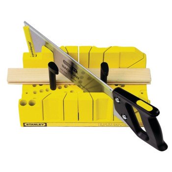 STANLEY 20-600 Clamping Miter Box, 14 in W Cutting, 45/90 deg, 45 deg Face Angle, 22.5 deg Octagonal Cutting Slot