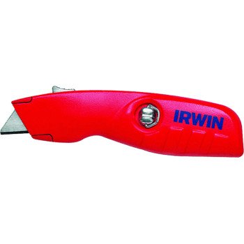 Irwin 2088600 Utility Knife, 1-1/2 in W Blade, Bi-Metal Blade, Contour-Grip Handle, Red Handle