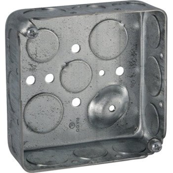 Raco D4SB-50/75 Switch Box, 2-Gang, 16-Knockout, 1/2, 3/4 in Knockout, Steel, Gray, Galvanized