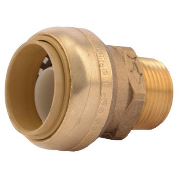 SharkBite U142LFA Pipe Connector, 1 x 3/4 in, MNPT, Brass, 200 psi Pressure