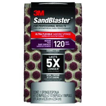 SAND SPONGE MED 120 4.5X2.5IN