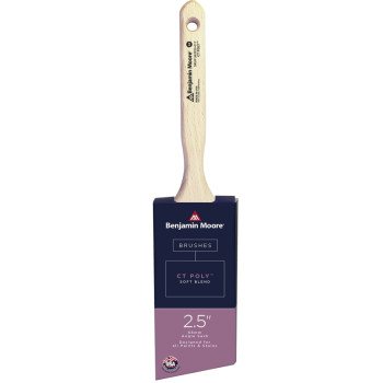 Benjamin Moore U62025-017 Paint Brush, Soft Brush, 3 in L Bristle, CT Polymer Bristle, Angle Sash Handle