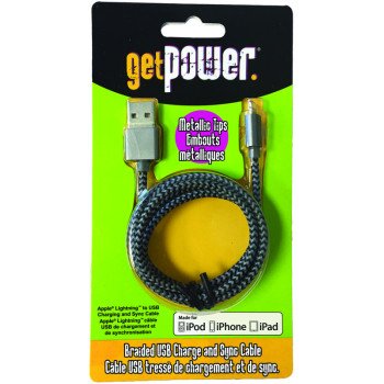 GetPower GP-USB-BRL USB Charging and Sync Cable, 3 ft L