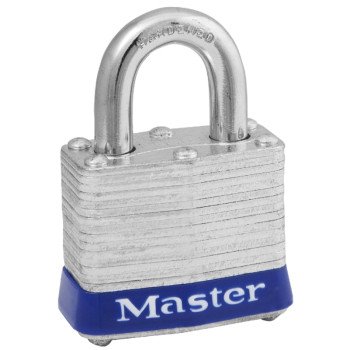 Master Lock 3UP Padlock, Open Shackle, 9/32 in Dia Shackle, 3/4 in H Shackle, Steel Shackle, Steel Body, Laminated