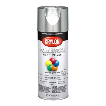 Krylon K05590007 Enamel Spray Paint, Metallic, Silver, 12 oz, Can