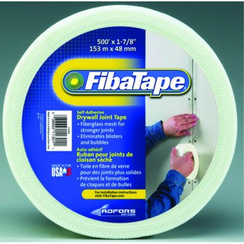 Adfors FibaTape FDW6756-U Standard Drywall Tape, 500 ft L, 1-7/8 in W, White