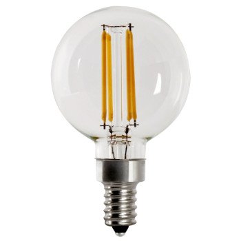 Feit Electric BPG1660950CAFIL/2 LED Light Bulb, Globe, G16 Lamp, E12 Lamp Base, Dimmable, 5000 K Color Temp, 2/PK