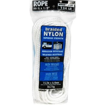 ND850LW ROPE DIA BRD WHT 1/4IN