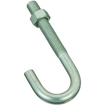 National Hardware 2195BC Series N232-942 J-Bolt, 3/8-16 Thread, 2-1/4 in L Thread, 3-3/4 in L, 225 lb Working Load, Zinc