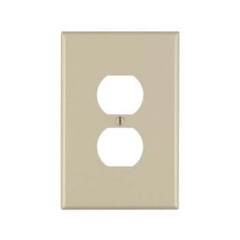 Leviton 86103 Wallplate, 3-1/2 in L, 5-1/4 in W, 1 -Gang, Thermoset Plastic, Ivory, Smooth