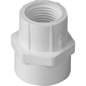 IPEX 435990 Pipe Adapter, 3/4 x 1 in, Slip x FPT, PVC, White, SCH 40 Schedule, 450 psi Pressure