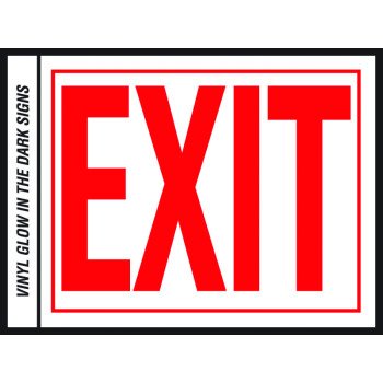 Hy-Ko EE-2 Safety Sign, Exit, Red Legend, Vinyl, 10 in W x 8 in H Dimensions