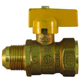 Pro-Flex PFGV-FFL341516B Gas Valve, 3/4 x 15/16 in Connection, FIP x Flare