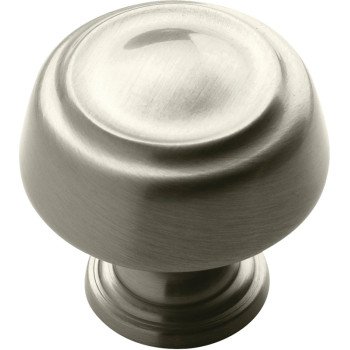 Amerock BP53700G10 Cabinet Knob, 1-3/16 in Projection, Zinc, Satin Nickel