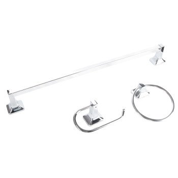 Boston Harbor 3603C Manhattan Bath Hardware Set, Aluminum/Steel/Zinc, Chrome, 3-Piece, For: Bathroom