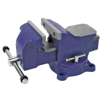 Irwin 226304ZR Workshop Vise, 4-1/4 in Jaw Opening, 4 in W Jaw, 2.2 in D Throat, Steel