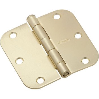 National Hardware N830-334 Door Hinge, Cold Rolled Steel, Satin Brass, Full-Mortise Mounting