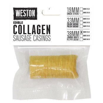 Weston 19-0113-W Collagen Sausage Casing Vacuum Bag, Clear