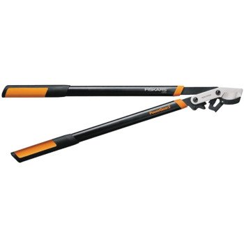 Fiskars 394801-1001 Power Gear Lopper, 2 in Cutting Capacity, Bypass Blade, Steel Blade, Steel Handle, Round Handle